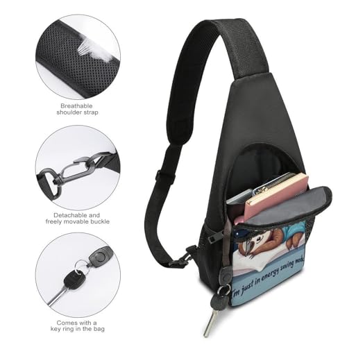 Casual Sling Bag Backpack, Rucksack, Cute Sloth Shoulder Crossbody Bag Chest Pack, Tool Backpack, Satchel Bookbags Travel Rucksack Daypack for Man/Women3