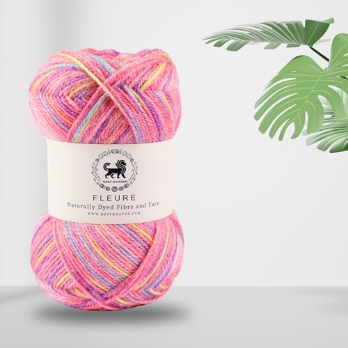 Image of Nestnhaven Acrowools Fleure Hand Knitting and Crochet Yarn. Pack of 1 Ball - 100gms. Shade no - NNHF (Multicolor16) | (500 Gm)