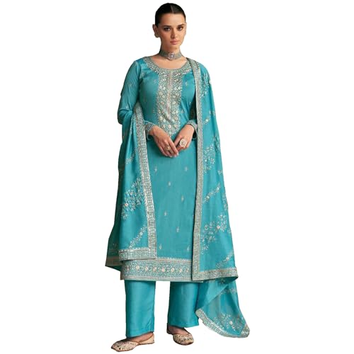 Indian Beautiful Designer Ready to Wear Heavy Worked Salwar Kameez Palazzo Suits