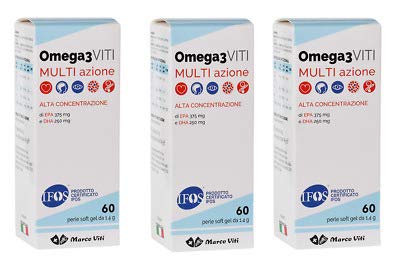 Immagine prodotto: 3 x Massigen Omega 3 Multiazione CON EPA e DHA 60 PERLE DA 1,4 g MARCO VITI TRIPLA AZIONE FUNZIONI CARDIACHE, VISIVE, CEREBRALI