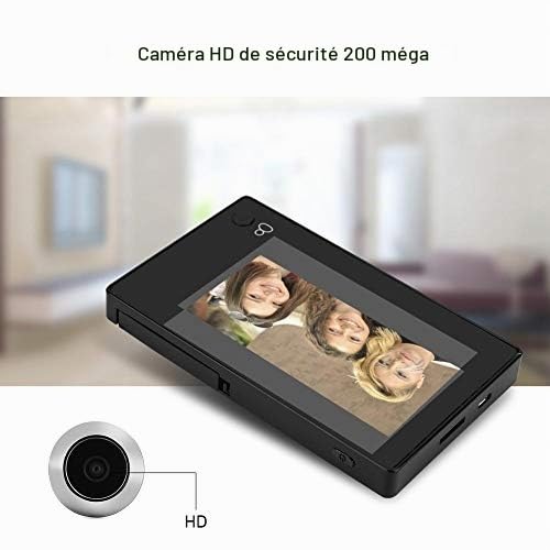 Sonnette de Porte Vidéo Intelligent, 4.3" TFT Moniteur Numérique 140° Grand Angle Vision + 2 MP Judas de Surveillance Caméra de Sécurité pour la Maison