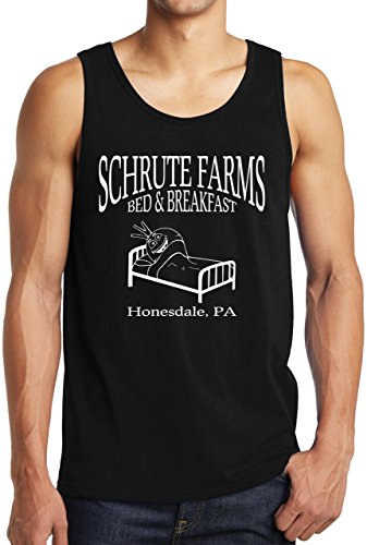 Schrute Farms Bed and Breakfast Shirt The Office Schrute Farms Beets Tank Top M Black