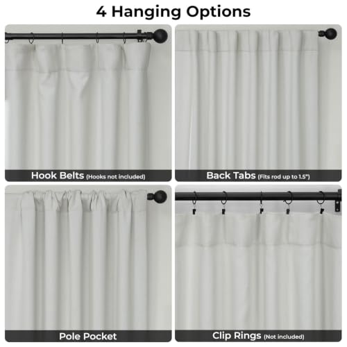 Image of HPD Half Price Drapes - Faux Linen Curtains for Living Room (1 Panel) - 100W X 84L - Extra Wide Textured Room Darkening Curtains for Bedroom 84 Inches Long - Drapes for Home Decor, Oyster Mist