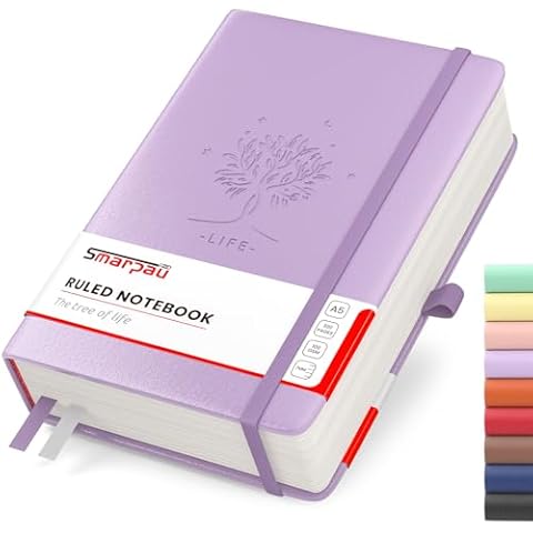 Smarpau A5 Purple Lined Notebook with 320 Pages Cover