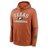 Nike Men's NCAA Legacy Foundational Two-Hit Club Performance Pullover Hoodie (US, Alpha, X-Large, Regular, Regular, Orange, Texas Longhorns)