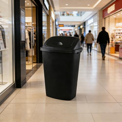 Canecas de basura de plástico con tapa batiente 13 galones 4 unidades miniatura 5