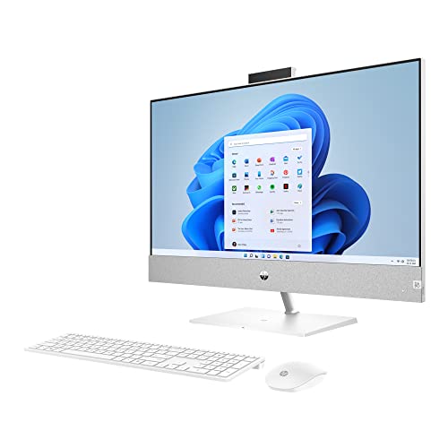 Hp Pavilion 27 All-In-One Desktop Computer | 27" Fhd Ips Micro-Edge Display | Amd 4-Core Ryzen 3 5300U (>I5-10210U) | 8Gb Ddr4 256Gb Ssd | Usb-C B&O Pop-Up Camera Win11Pro Silver + Hdmi Cable #TOP1