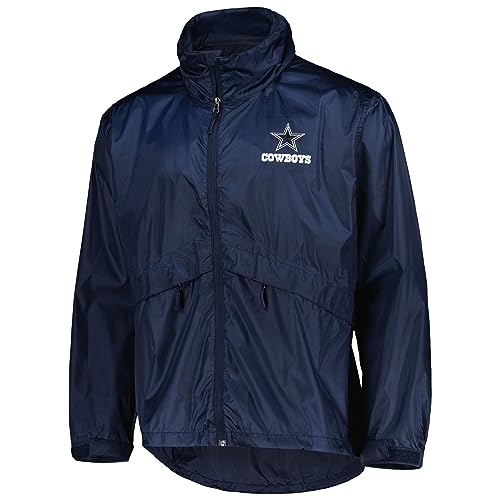 Dunbrooke 5490-004-COW Men'S Navy Dallas Cowboys Circle Sportsman Waterproof Packable Lightweight Full-Zip Jacket thumb #1