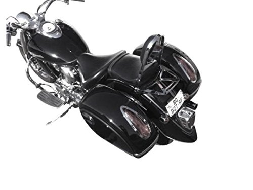 GZM SET BORSE LATERALI RIGIDE GRANDI NERE CON LUCI POSTERIORI UNIVERSALI PER MOTO Compatibile con HARLEY E CUSTOM