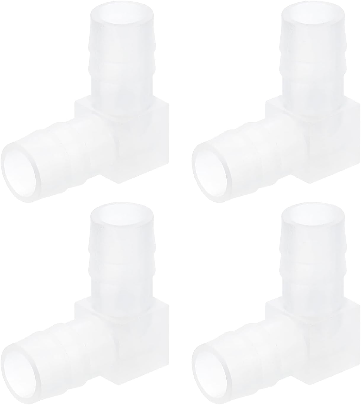3/8" 90 Degree Elbow Hose Barb, 4pcs L-Shaped Aquarium Air Valve Connector Tubing for Fish Tank Pond Air Line