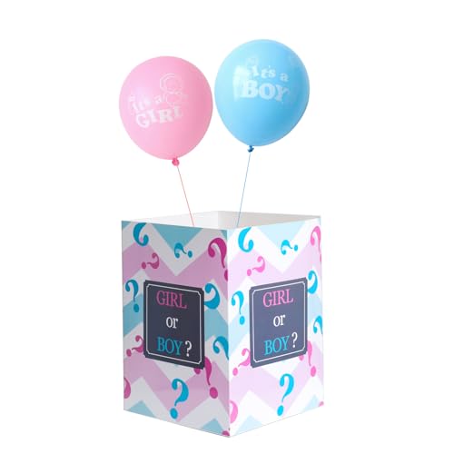 MEYSIMOON Gender Reveal Balloon Box Funny Idea for Boy Girl Gender Reveal Party Decorations Supplies Box Can Only Hold 1 Balloon (Boy or Girl)