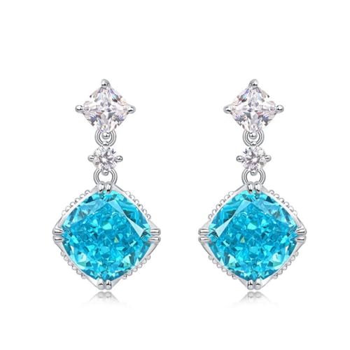 Boucles d'oreilles fleur de glace aigue-marine l'éclat poétique d'un grain carré chanfreiné