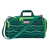 Step by Step Sporttasche „Soccer Star“, grün-blau, mit Nasswäschefach, Abnehmbarer Tragegurt, Verstellbarer Schultergurt, für Jungen 1. Klasse, 13L