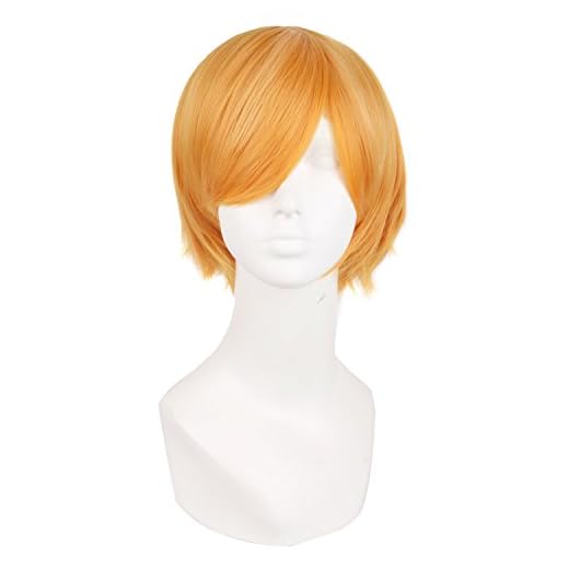 MapofBeauty Fashion Short Straight Cosplay Costume Wig (Orange)