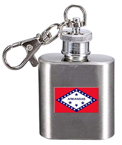Flasque porte-clés Arkansas en acier brossé avec gravure laser - 2