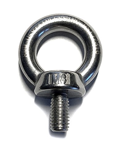 US STAINLESS Stainless Steel 316 Lifting Eye Bolt 8mm M8 Marine Grade Heavy Duty Pitch of 1.25