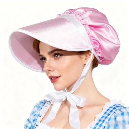 Pink Bonnet Hat Classic Little Shepherdess Costume for Women Shepherd Staff Accessories