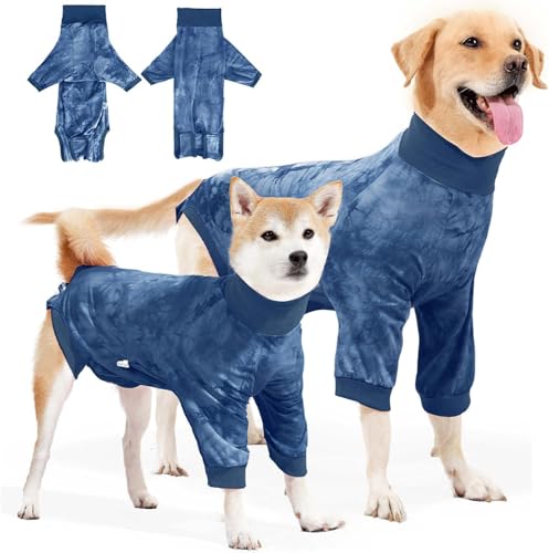Image of KUTKUT Full Coverage Small Dog Recovery Suit Post Surgery - Full Body Surgical Onsie for Male & Female Dogs, Anti-Lick Wound Healing Shirt (Size:S, Blue)