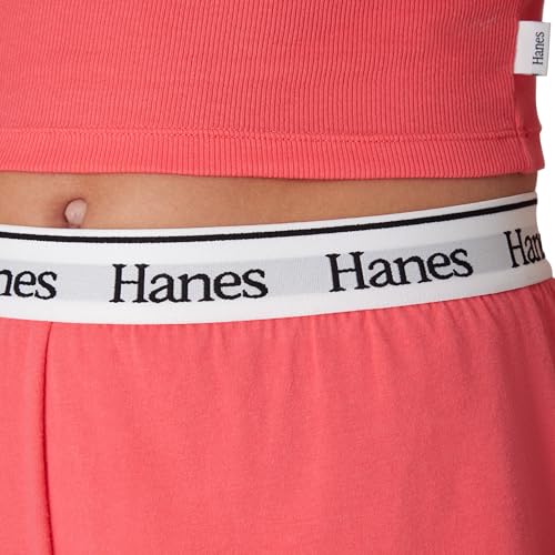 Image of Hanes Women's Originals Comfywear Rib Crop Tank and Sleep Shorts, 2-Piece Set