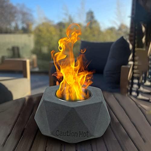 Mavalzy Mini Fire Pit, Tabletop Fire Pit Rubbing Alcohol Fireplace Smokeless Indoor Outdoor Fire Pit Portable Fire Concrete Bowl Pot Fireplace(Black)