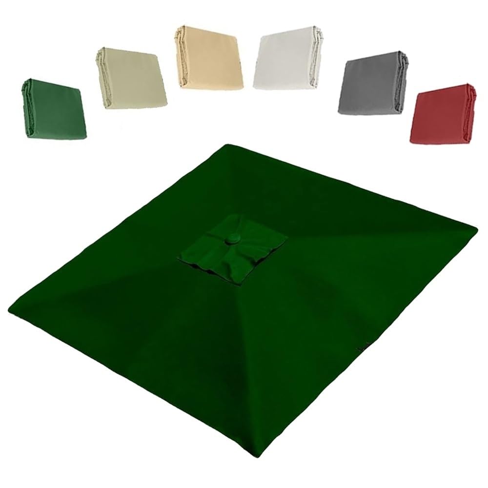 Carré Toile De Rechange 250x250cm Auvent De Remplacement pour Parasol Déporté 8 Baleines Auvent De Rechange pour Parasol De Jardin Extérieur(Green,250x250cm/8x8ft)
