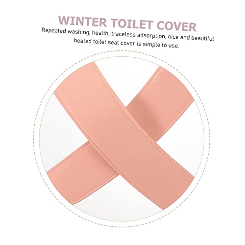 DOITOOL Beheizbarer Toilettensitz Beheizbarer Toilettensitz Toilettensitze Beheizbares Toilettensitzkissen Beheizbares Toilettensitzkissen Toilettensitzwärmer Flanell Winterrosa – Bild 4