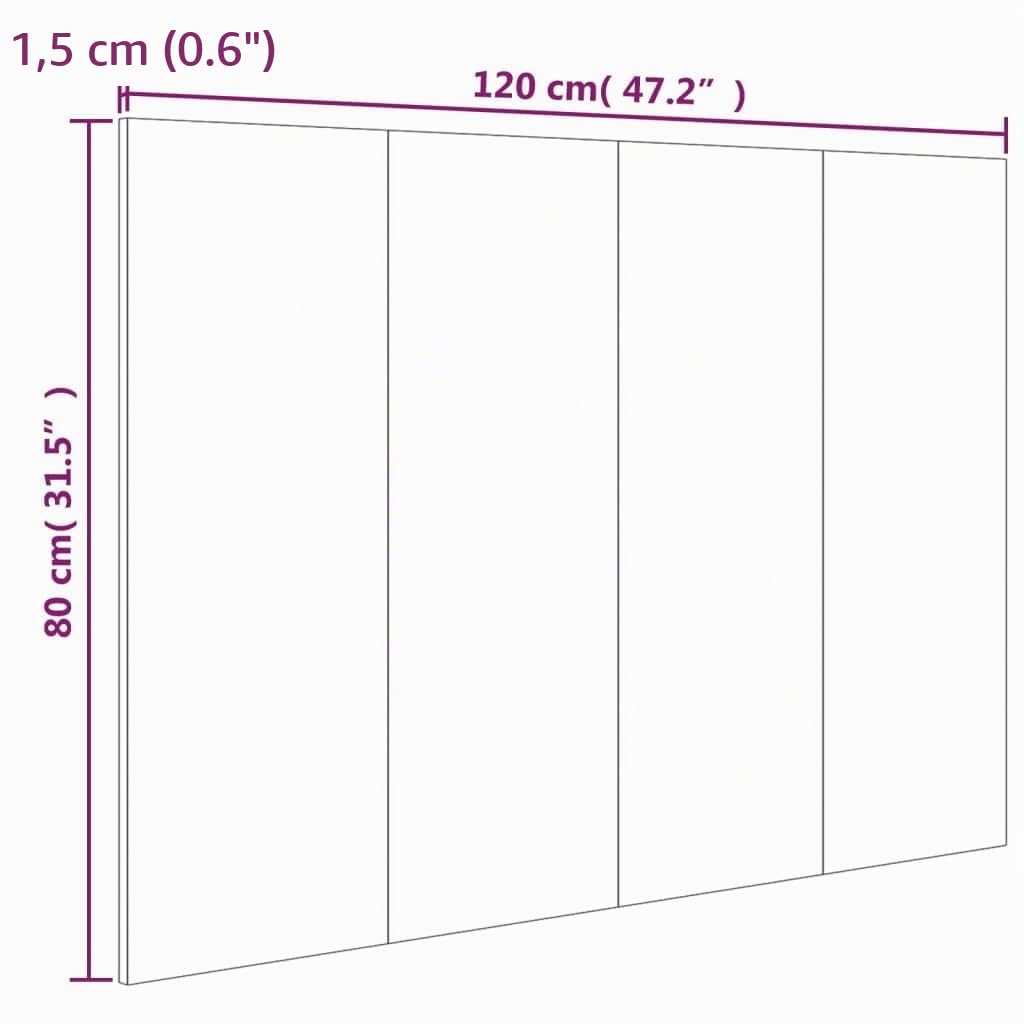 vidaXL Testiera Letto Grigio Cemento 120x1,5x80cm in Legno Multistrato