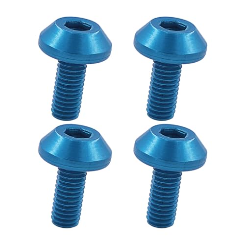 B Baosity 4X Water Bottle Cages Screw Bolt Bike Screw Kettle Holder Screw, Aluminum Alloy Mountain Water Bottle Holder Screw M5x12mm, Blue