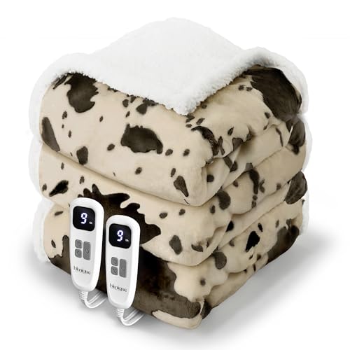 Image of Heated Blanket King Blanket - Fast Heating Electric Blanket, Soft Flannel Heated Throw with 4 Time Settings,10 Heating Settings, Warm Gifts for Women & Mom & Grandma
