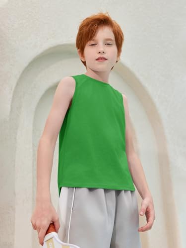 Haloumoning Boys Tank Tops Athletic Sleeveless Crewneck T-Shirts Kids Undershirts 5-14 Years4