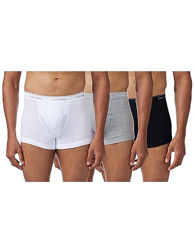Calvin Klein Herren 3er Pack Boxershorts Trunks 100% Baumwolle, Mehrfarbig...
