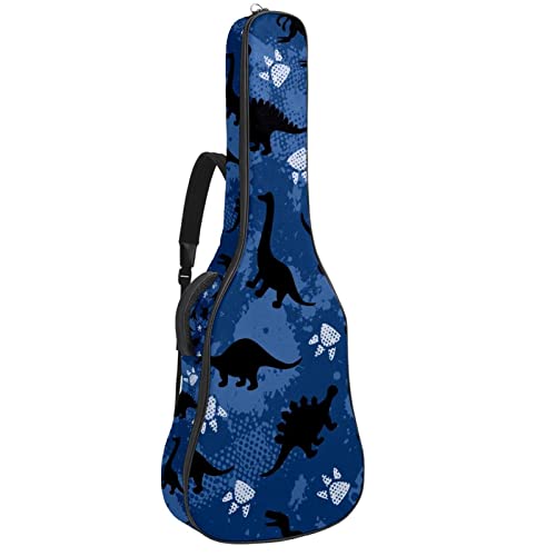 Sac à dos guitare acoustique motif dinosaure étanche avec housse organiseur de sac