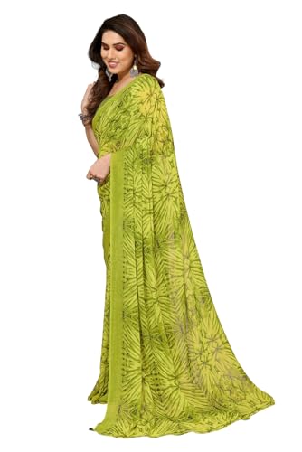 Image of KASHVI SAREES Women's Printed Georgette Saree With Unstitched Blouse Piece (Pack Of 2) -P2 1812 2 1743 3