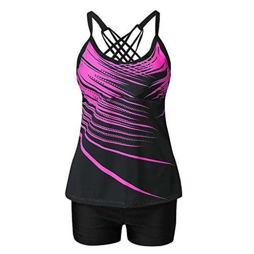 Plus Size Swimsuit Size Print Beachwear Women Plus Swimjupmsuit Swimwear Padded Swimsuit For Women With Shorts Pink #TOP6