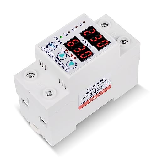 Protector de sobrevoltaje relé automático inteligente 220V 63A con corte por sobrecorriente 5