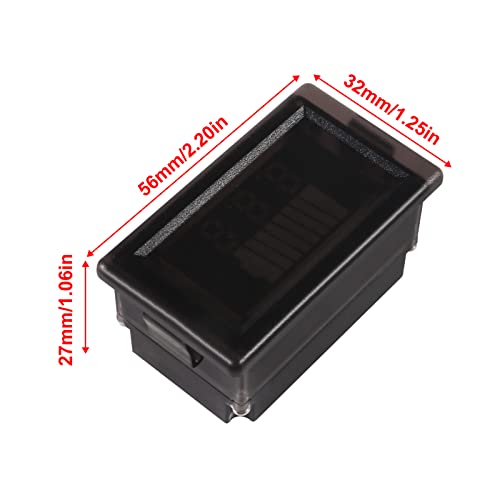 Image of 2pcs Battery Voltage Monitor, 2 in 1 Universial Battery Status Monitor 12V-60V, Waterproof Red Display LED Tester Voltmeter.