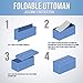 Ornavo Home Foldable Tufted Linen Large Storage Ottoman Bench Foot Rest Stool/Seat - 15