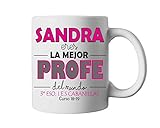  Kembilove Taza de Profesora personalizada - Eres la Mejor Profesora del Mundo - Regalos Originales personalizados para Profesoras y Maestras - Regalos Maestros - Cerámica 350 ml / 11oz
