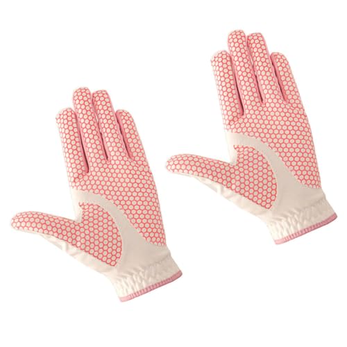 WOONEKY Guantes de Golf para Mujer Protección de Dedos y Cierre Ajustable Muñeca, Antideslizantes para Uso en Campo y Práctica