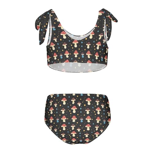 Image of Wusikd Pink Bows Girls Swimsuits Two Piece Hearts Ribbons Swimwear Bikini Set for for Girls Size 11-12T