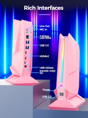 Image of TOPGRO T1 Mini Gaming PC Core i9-9980HK /GTX1650,Desktop PC 16GB RAM /1TB SSD | Mini Desktop PC RGB Lights, Win11 Pro /WiFi6E /BT5.3 /1.0G LAN /2xHDMI 4K@60Hz Home&Office Gaming Computer