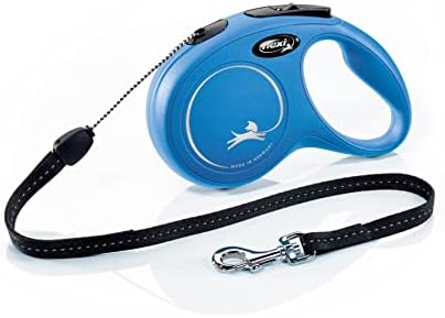 Flexi New Classic Cord Black Extra Small 3m Retractable Dog Leash/Lead for dogs up to 8kgs/18lbs