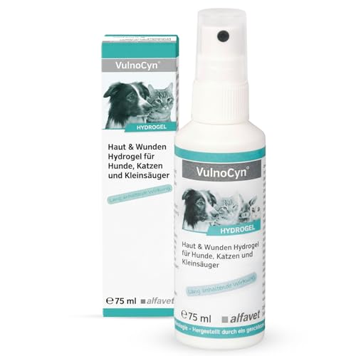 alfavet VulnoCyn Hydrogel 75 ml – Haut- & Wundenspray für Hunde, Katzen & Kleinsäuger – Wundspray gegen Bakterien, Viren & Pilze – Hydrogel mit langanhaltender Wirkung, pH-neutral & ohne Alkohol