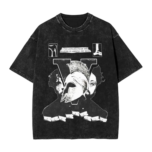 Suicide Music Boys Mens Womens Vintage Oversized Drop Shoulder Wash Solid Funny T-Shirts Loose Tee Tops