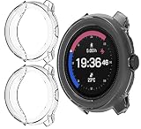 GIOPUEY Cover Compatibile con SUUNTO Race S, [2 Pezzi] Soft TPU, Shock Resistant Custodia - Transparent+Transparent