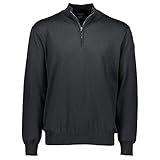 Paul & Shark COP1043-664 Pullover für Radfahrer, halber Reißverschluss, 100 % Merinowolle, extrafein, wasserabweisend, Regulär, Grau, Anthrazit