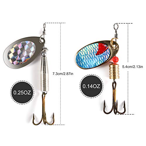 Magreel Vissen Lokken Spinners aas Spinnerbait Lepel Set met Tackle Bag Trout Bass Zalm Pike Walleye Perch 10 stks/16 stks - Image 5