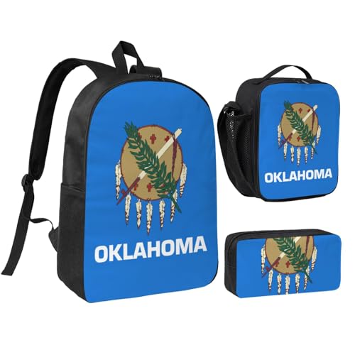 Sac à dos d'école Oklahoma State Flag ensemble 3 pièces enfant