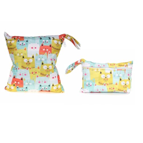 2 borse per pannolini per bambini in tessuto umido e asciutto con cerniera da appendere borsa da spiaggia organizer per mute umide gatto Gatto Organizer per