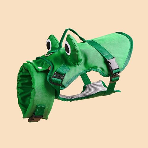 Cute Cat Life Vest Swimming Vest with Handle Ripstop & Buoyancy for Doggy Puppy Cat Life Jacket for Swimming & Boating XS Green